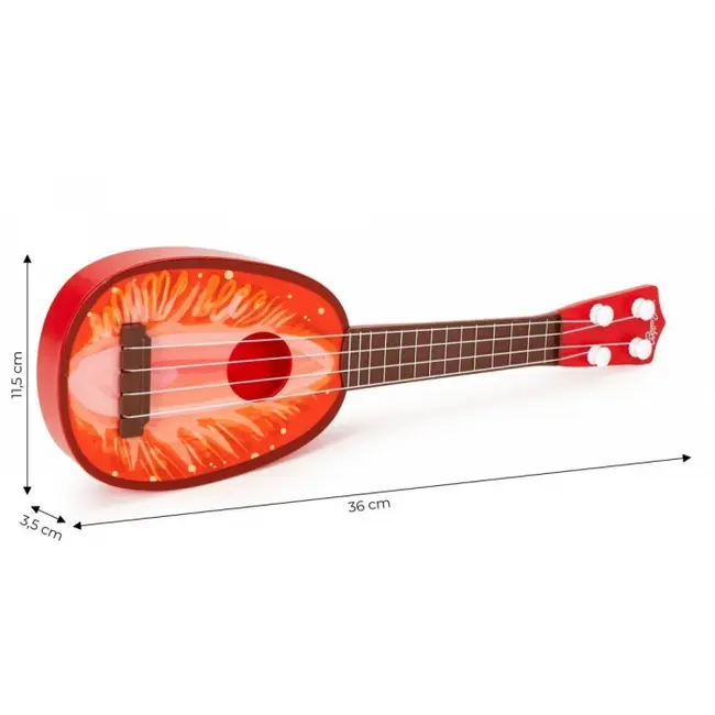 Chitara ukulele pentru copii cu 4 corzi ecotoys mj030 - capsuna edeedimj030strawberry