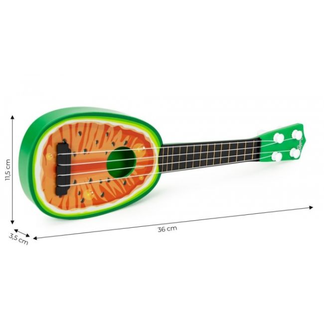 Chitara ukulele pentru copii cu 4 corzi ecotoys mj030 - pepene edeedimj030melon