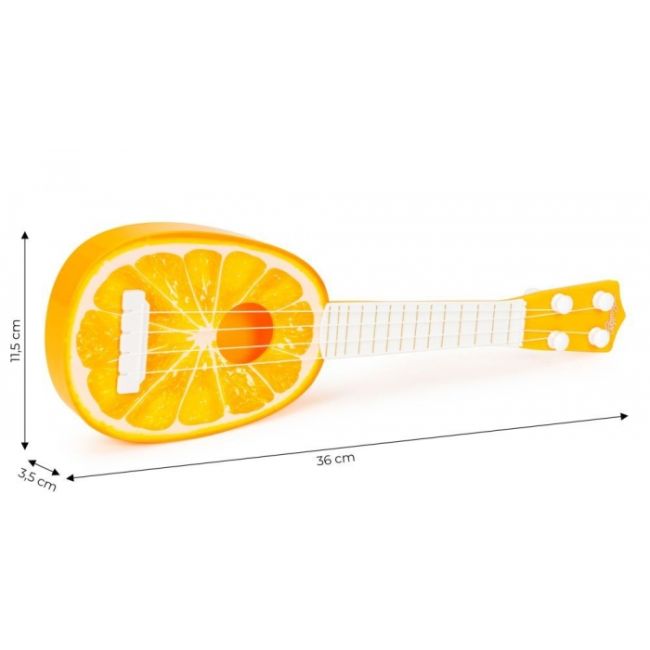 Chitara ukulele pentru copii cu 4 corzi ecotoys mj030 - portocala edeedimj030orange