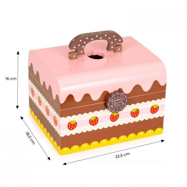 Cutie cu dulciuri si accesorii din lemn, 29 elemente, ecotoys hc601926 edeedihc601926