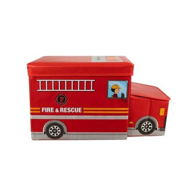 Cutie depozitare cu capac Masina Pompieri 53 x 26 x 31.5 cm Kruzzel MY6852 BBJMY6852_Rosu