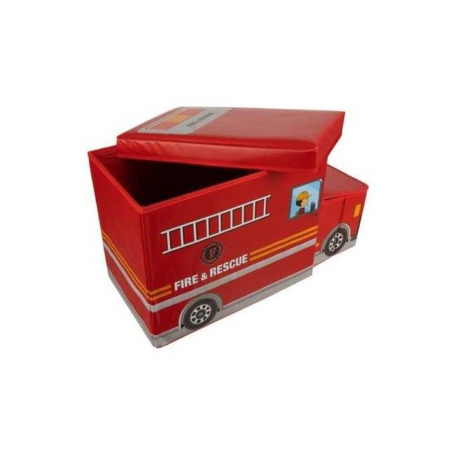 Cutie depozitare cu capac Masina Pompieri 53 x 26 x 31.5 cm Kruzzel MY6852 BBJMY6852_Rosu