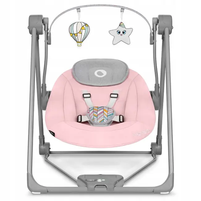 Fotoliu balansoar, Lionelo, Otto Cozy, Cu melodii, Cu 5 viteze de balansare, Cu temporizator, 57x55 cm, Roz BYNLO-OTTO_PINK_BABY