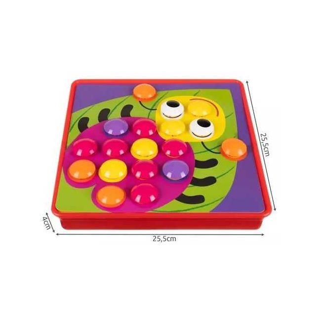 Joc Educational Button Idea  cu 12 mozaicuri si 45 butoane colorate in 6 culori Kruzzel MY18258 BBJMY18258_Initiala