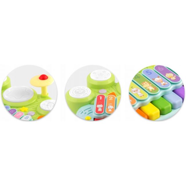 Jucarie educativa cu xilofon, pian, tobe si lumini ricokids rk-751 edeedi775100