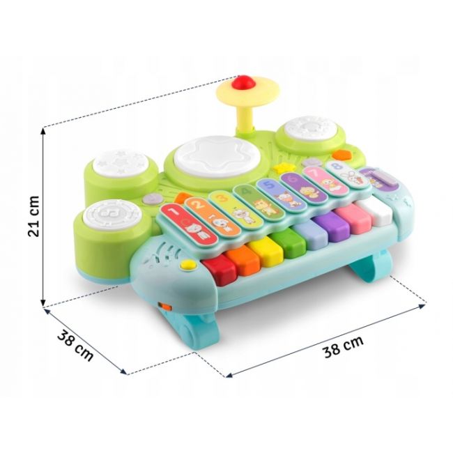 Jucarie educativa cu xilofon, pian, tobe si lumini ricokids rk-751 edeedi775100