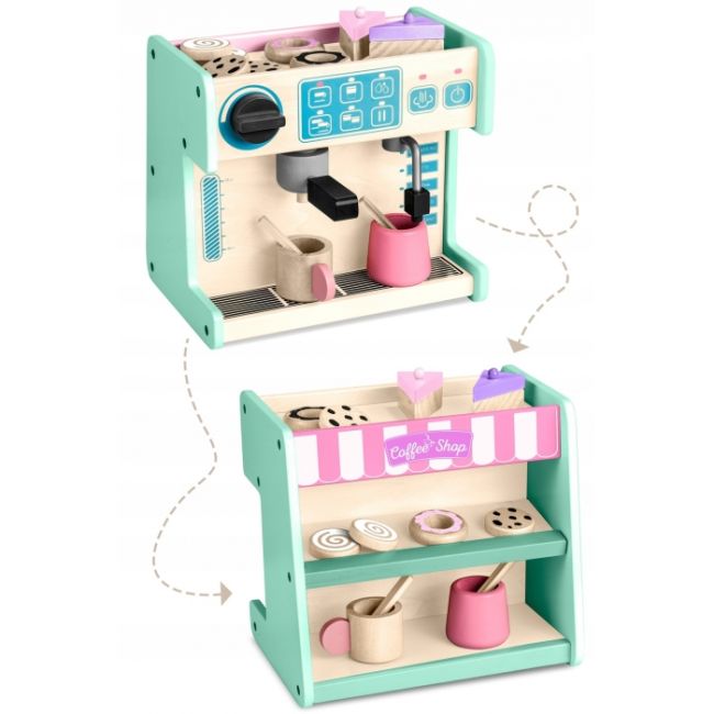 Jucarie interactiva din lemn, coffee shop, ricokids 785100 - mint edeedi785100