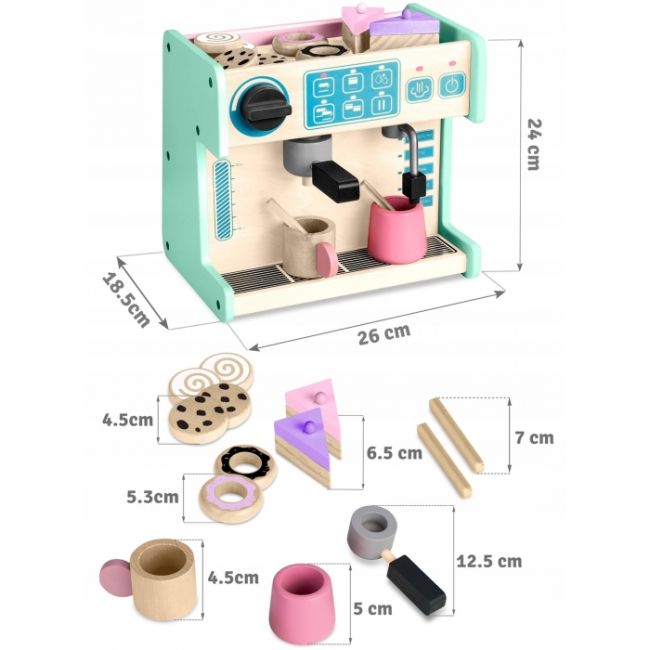 Jucarie interactiva din lemn, coffee shop, ricokids 785100 - mint edeedi785100