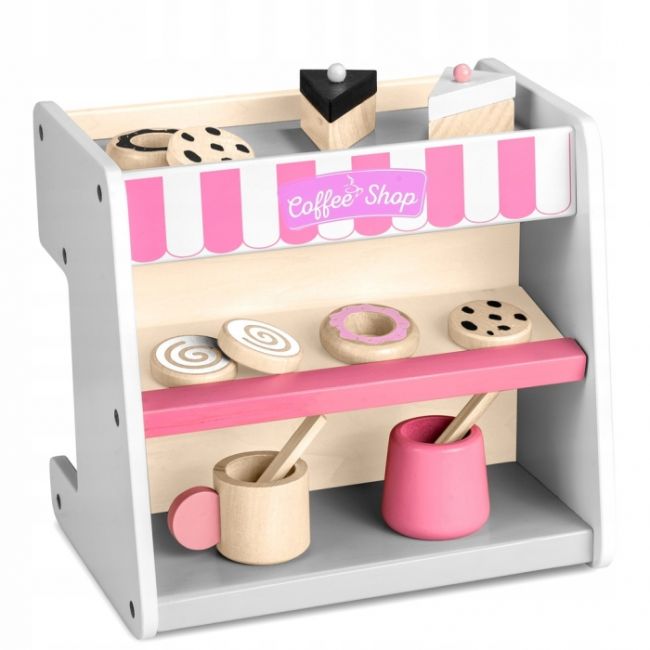 Jucarie interactiva din lemn, coffee shop, ricokids 785101 - alb edeedi785101