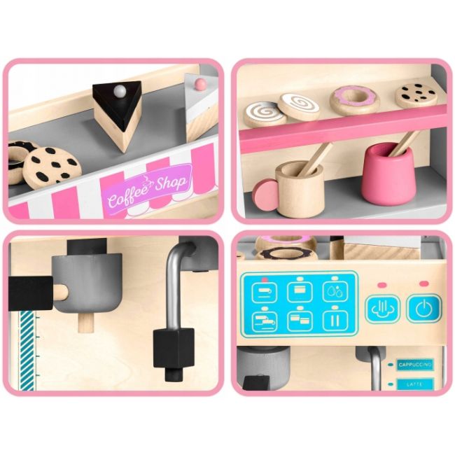 Jucarie interactiva din lemn, coffee shop, ricokids 785101 - alb edeedi785101