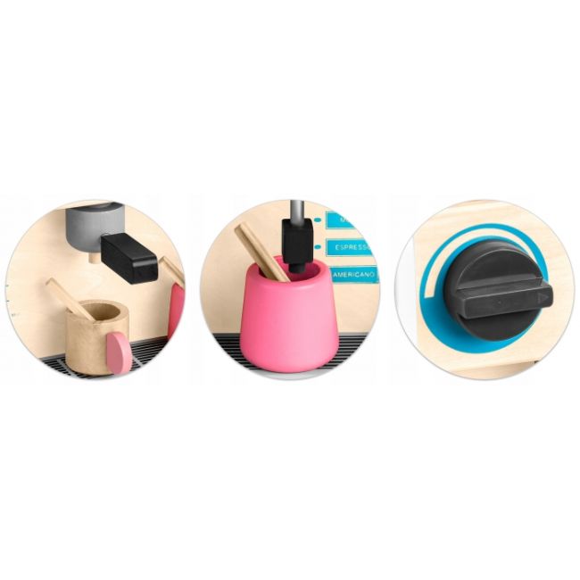 Jucarie interactiva din lemn, coffee shop, ricokids 785101 - alb edeedi785101