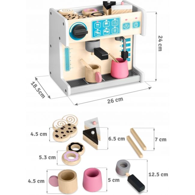 Jucarie interactiva din lemn, coffee shop, ricokids 785101 - alb edeedi785101