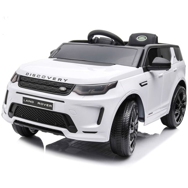 Masinuta electrica chipolino suv land rover discovery cu scaun din piele si roti eva white hubeljlrd221wh