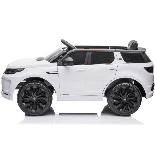 Masinuta electrica chipolino suv land rover discovery cu scaun din piele si roti eva white hubeljlrd221wh