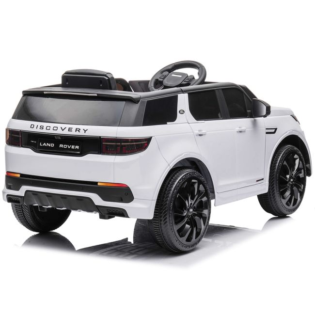 Masinuta electrica chipolino suv land rover discovery cu scaun din piele si roti eva white hubeljlrd221wh