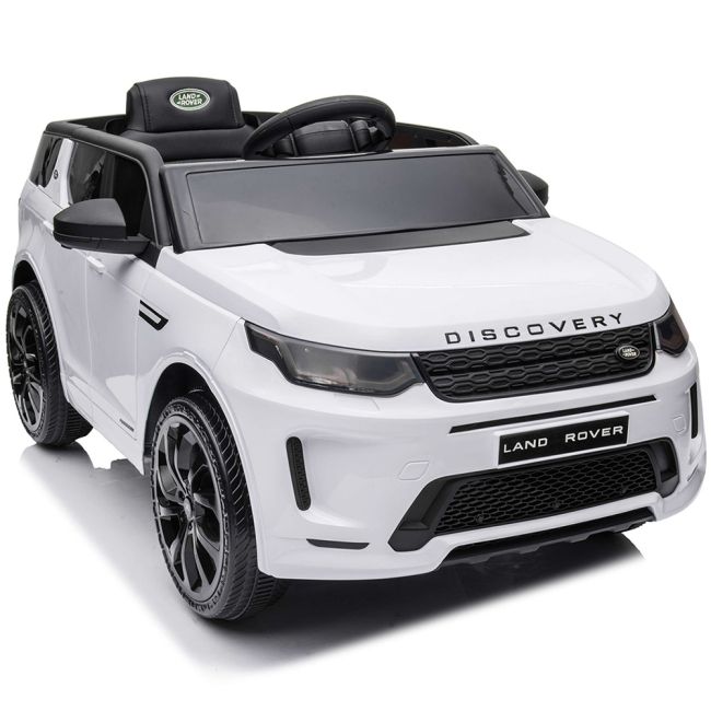 Masinuta electrica chipolino suv land rover discovery cu scaun din piele si roti eva white hubeljlrd221wh