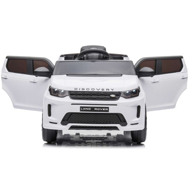 Masinuta electrica chipolino suv land rover discovery cu scaun din piele si roti eva white hubeljlrd221wh