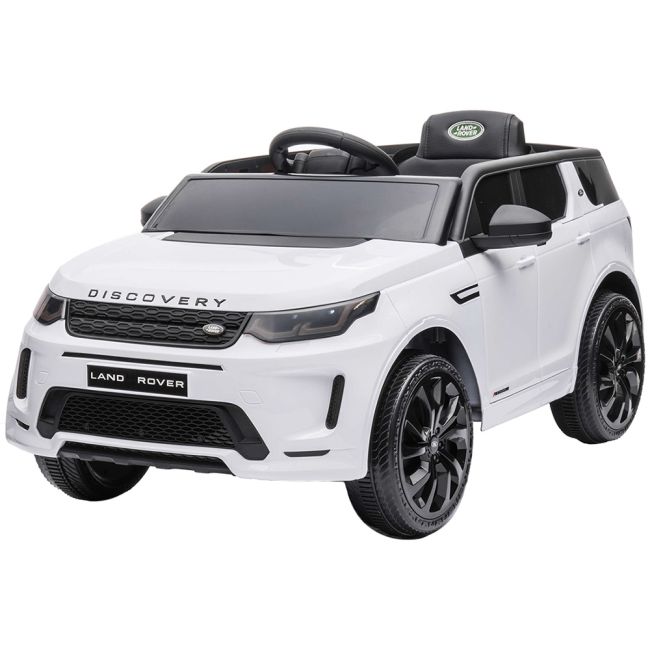 Masinuta electrica chipolino suv land rover discovery cu scaun din piele si roti eva white hubeljlrd221wh