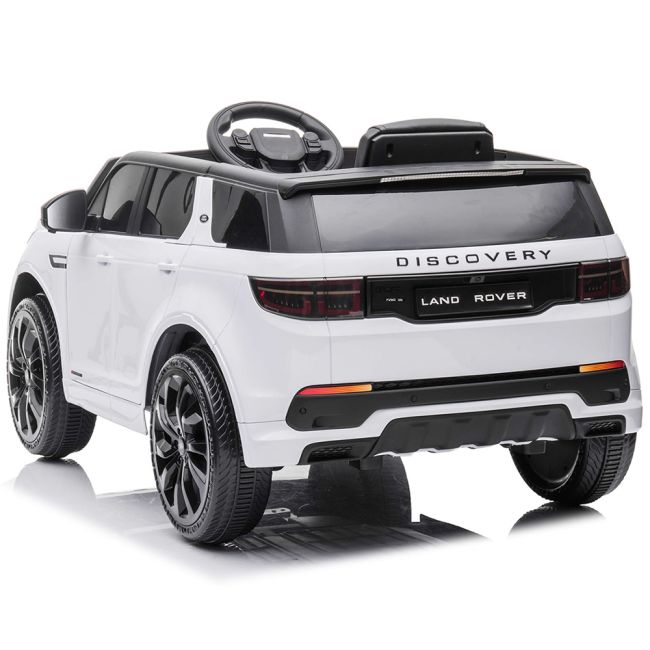 Masinuta electrica chipolino suv land rover discovery cu scaun din piele si roti eva white hubeljlrd221wh