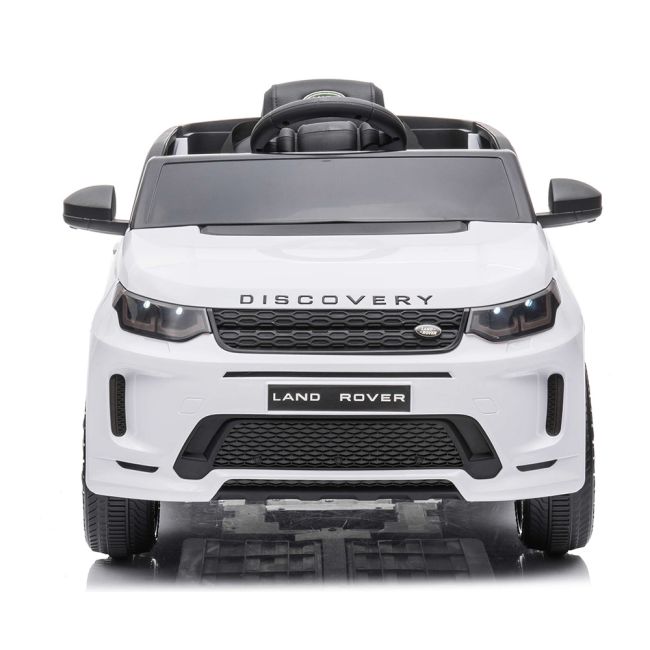 Masinuta electrica chipolino suv land rover discovery cu scaun din piele si roti eva white hubeljlrd221wh