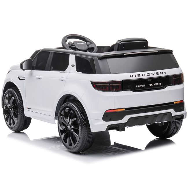Masinuta electrica chipolino suv land rover discovery cu scaun din piele si roti eva white hubeljlrd221wh