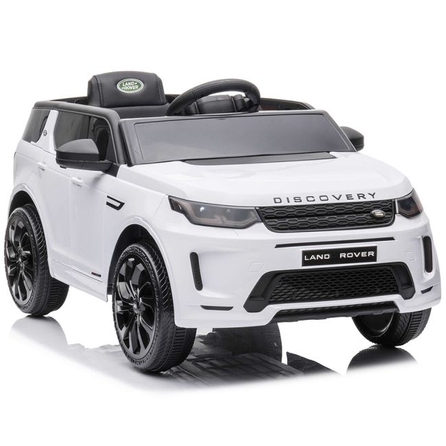 Masinuta electrica chipolino suv land rover discovery cu scaun din piele si roti eva white hubeljlrd221wh
