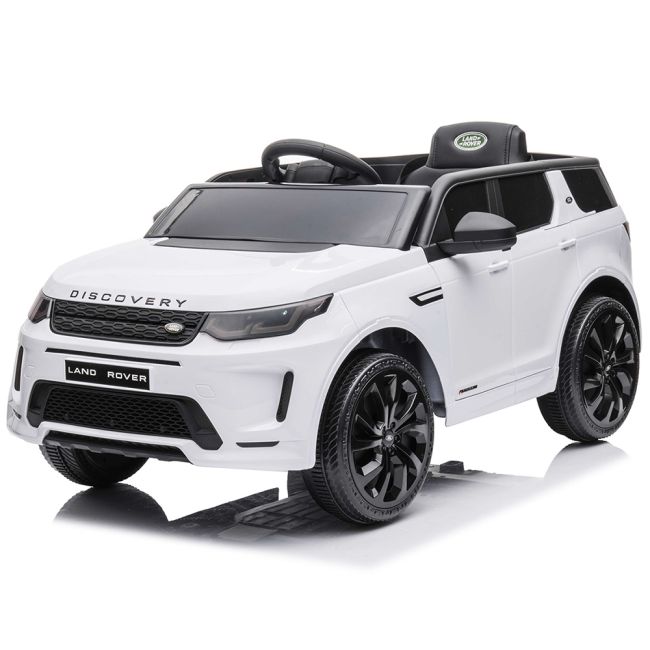Masinuta electrica chipolino suv land rover discovery cu scaun din piele si roti eva white hubeljlrd221wh
