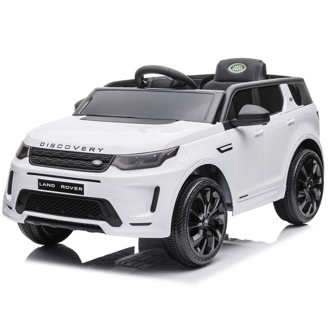 Masinuta electrica chipolino suv land rover discovery cu scaun din piele si roti eva white hubeljlrd221wh