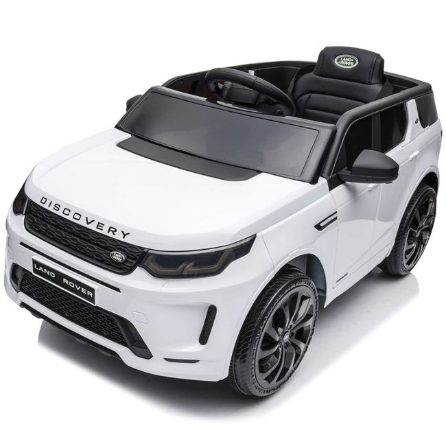 Masinuta electrica chipolino suv land rover discovery cu scaun din piele si roti eva white hubeljlrd221wh