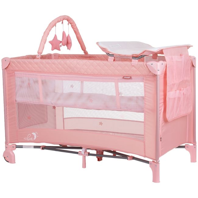 Patut pliabil cu saltea de infasat chipolino luna flamingo hubkosilu245fl