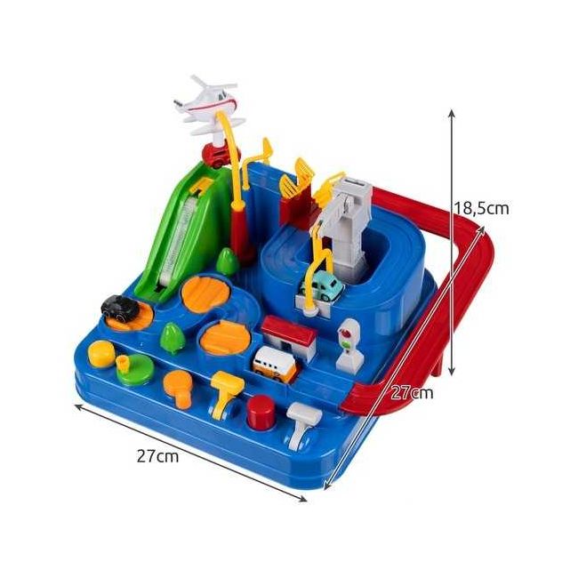 Pista de curse cu obstacole, 4 masinute si helicopter Kruzzel MY18259 BBJMY18259_Initiala