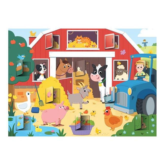 Puzzle cu surprize - distractie la ferma (20 piese)