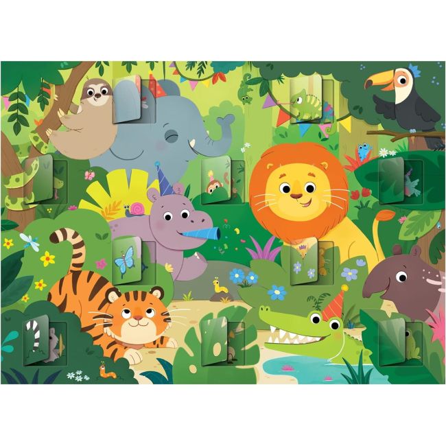 Puzzle deschide ferestrele - jungla ( 20 piese)