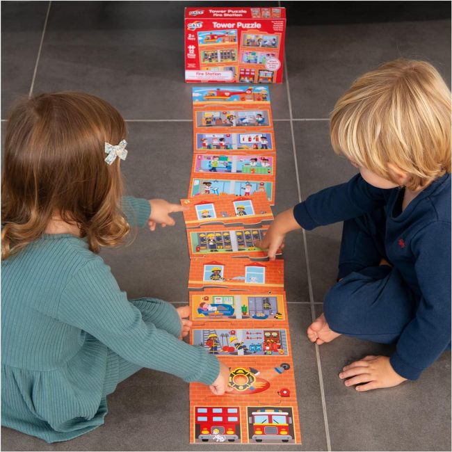 Puzzle vertical - statia de pompieri (12 piese)