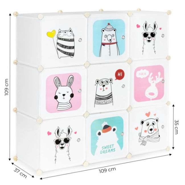 Raft modular cu 9 compartimente pentru camera copilului ecotoys 09b edeedipjjcbs0009-09b