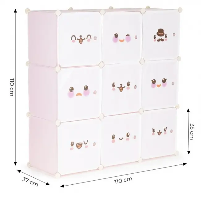 Raft modular cu 9 compartimente pentru camera copilului ecotoys 09c edeedipjjcbs0009-09c