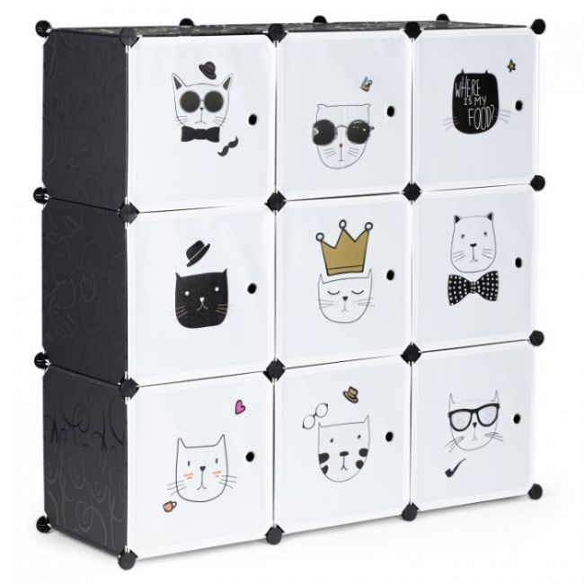 Raft modular cu 9 compartimente pentru camera copilului ecotoys 09d edeedipjjcbs0009-09d