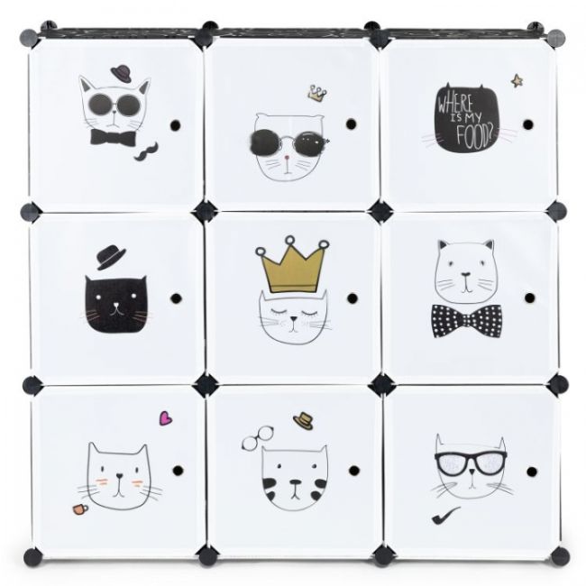 Raft modular cu 9 compartimente pentru camera copilului ecotoys 09d edeedipjjcbs0009-09d