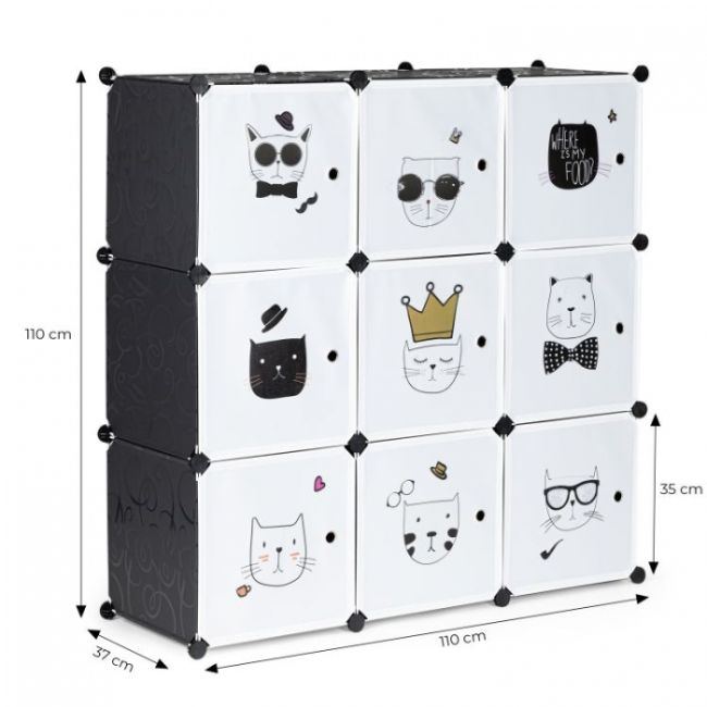 Raft modular cu 9 compartimente pentru camera copilului ecotoys 09d edeedipjjcbs0009-09d