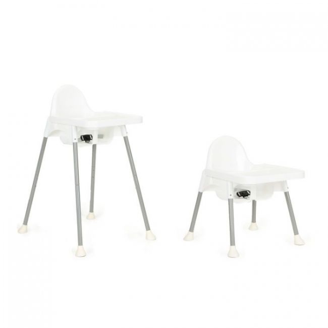Scaun de masa 2 in 1 pentru copii ecotoys ha-007 - alb edeediha-007white
