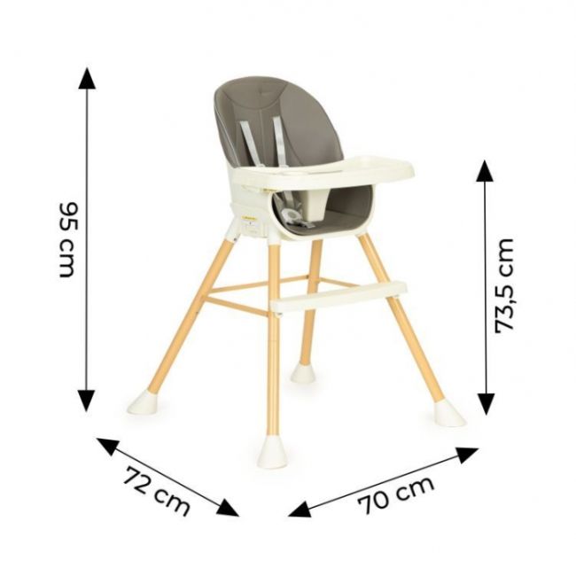 Scaun de masa 2 in 1 pentru copii ecotoys ha-018 - gri edeediha-018gray