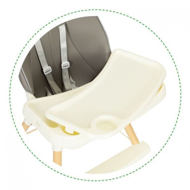Scaun de masa 2 in 1 pentru copii ecotoys ha-018 - gri edeediha-018gray