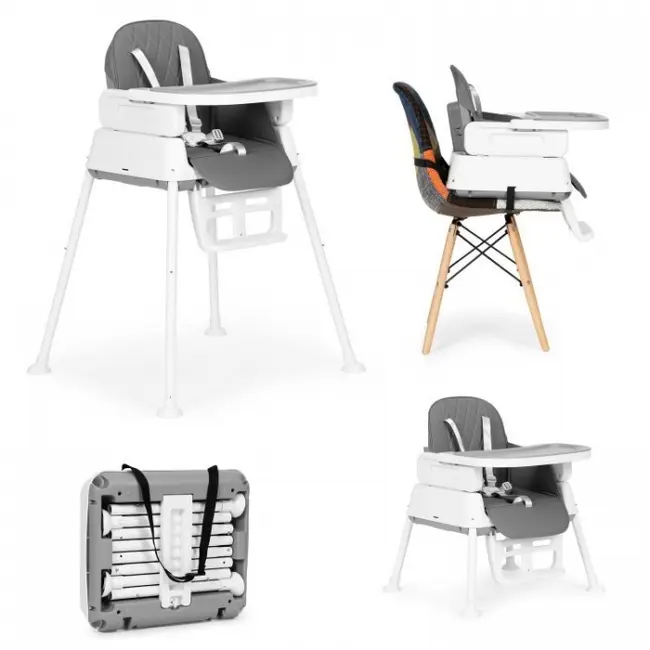 Scaun de masa 3 in 1 pentru copii ecotoys ha-009 - gri edeediha-009gray