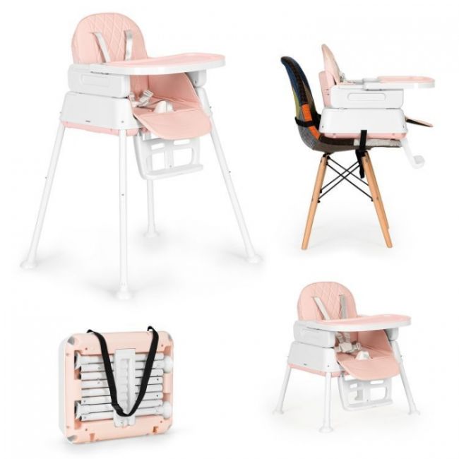 Scaun de masa 3 in 1 pentru copii ecotoys ha-009 - roz edeediha-009pink