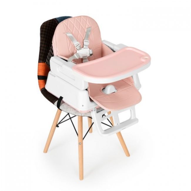 Scaun de masa 3 in 1 pentru copii ecotoys ha-009 - roz edeediha-009pink