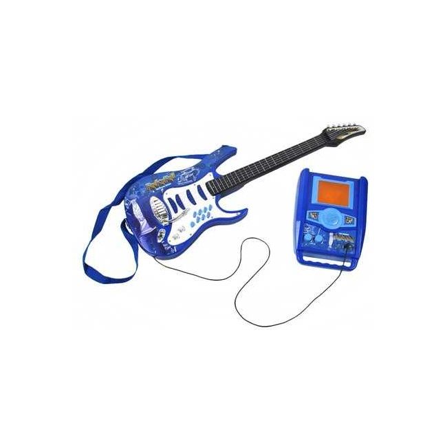 Set chitara, amplificator si microfon 72 x 24 cm Kruzzel MY18260 BBJMY18260_Albastru