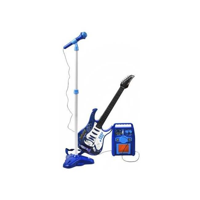 Set chitara, amplificator si microfon 72 x 24 cm Kruzzel MY18260 BBJMY18260_Albastru