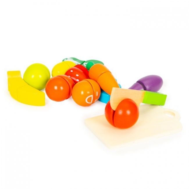 Set de fructe si legume din lemn, 13 elemente, ecotoys hc517244 edeedihc517244
