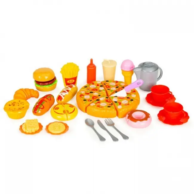 Set fast food pentru copii, 42 elemente, ecotoys hc429510 edeedihc429510