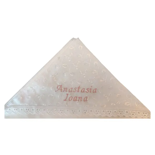 Personalizare a trusoului de botez - Nume sau Data Botez brodate pe panza